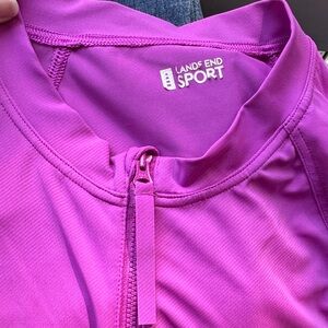 Lands' End Sport Magenta Zip-Up Jacket